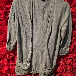 Pink Rose Girls Gray Open Front CardiganSize XLarge